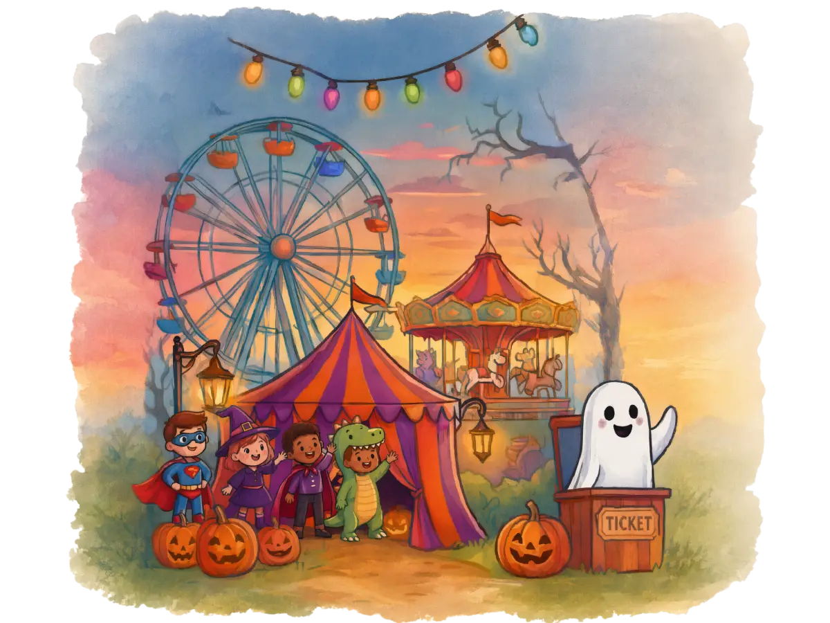 Halloween Carnival & Movie Night, an event page in the Halloween Carnival theme